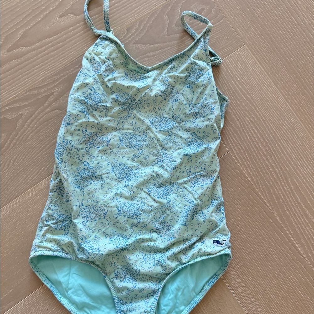Vineyard Vines bathing suit turtle print different shades of blue